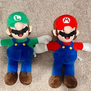 Super Mario Brothers Plush Set - Red and Green